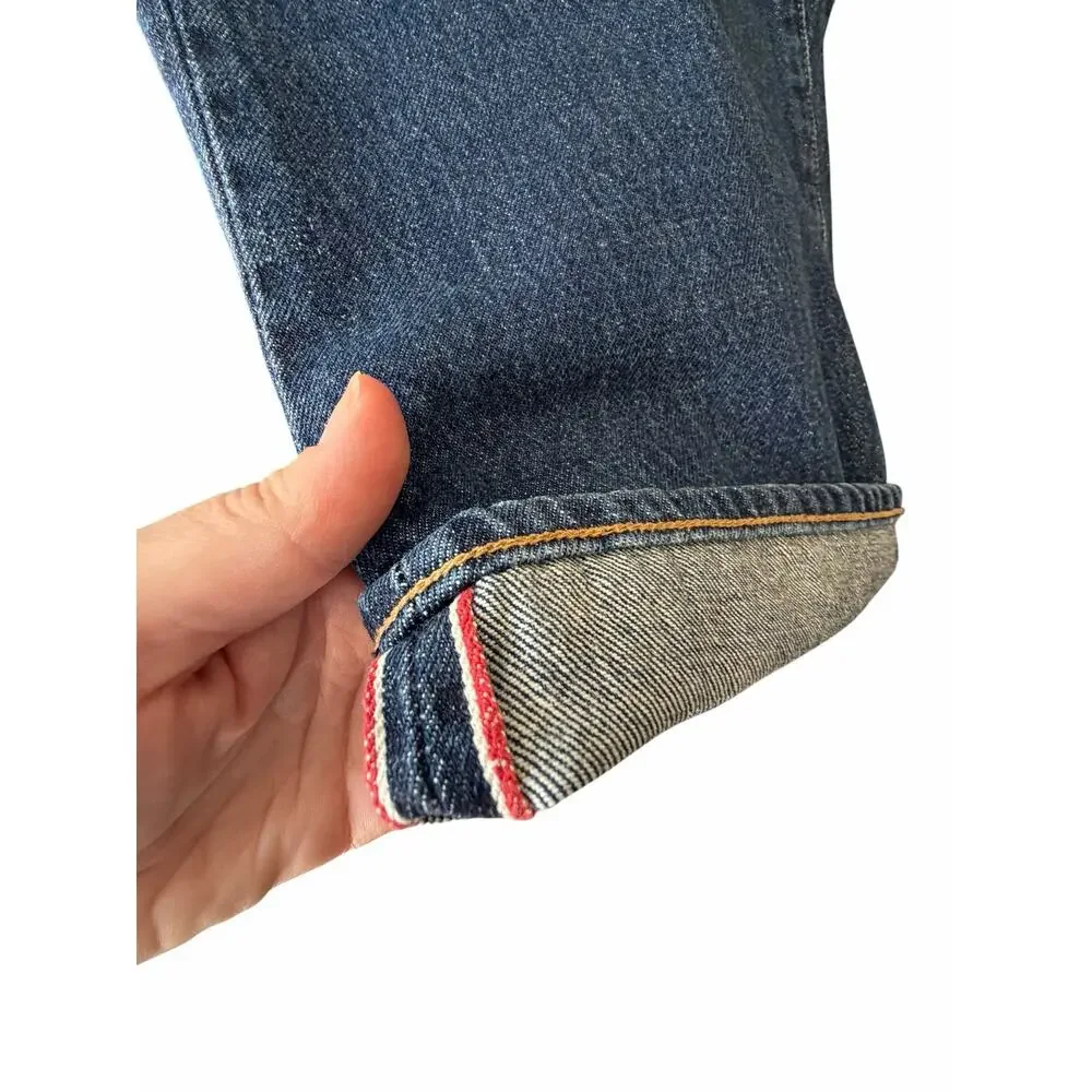 Flint and Tinder Selvedge Straight Fit Jeans Dark Wash Made in USA 38x34 Utility